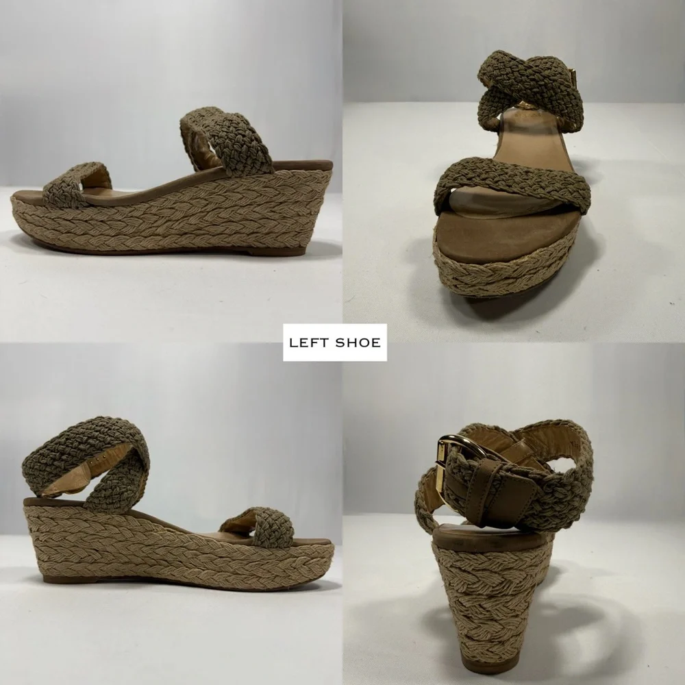 Crochet‎ Espadrille Stuart Weitzman Tan Wedge Platform Sandal 10.5